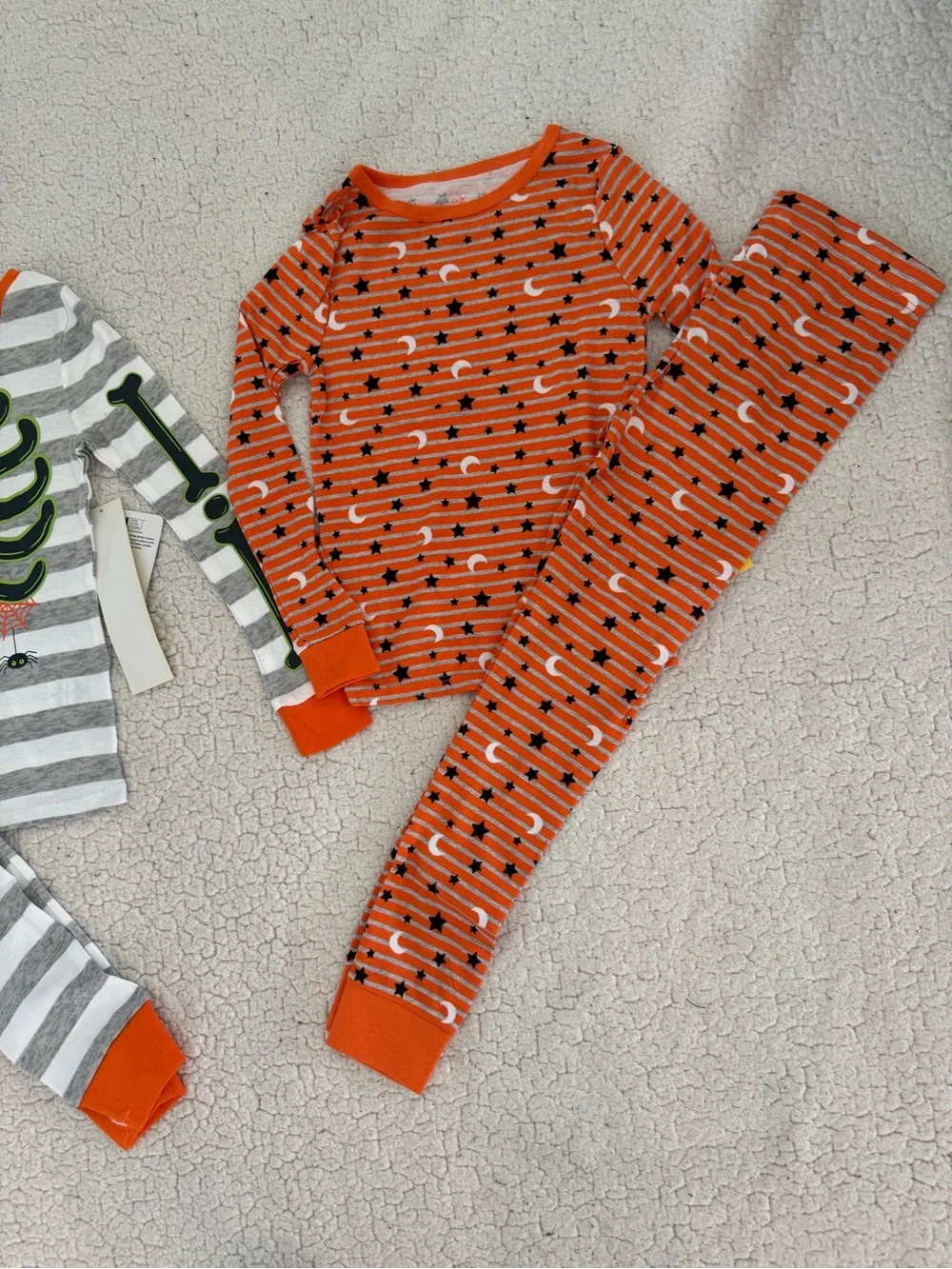 New boys Sz 6 Celebrate It Orange, Gray & Green Halloween Pajama Set